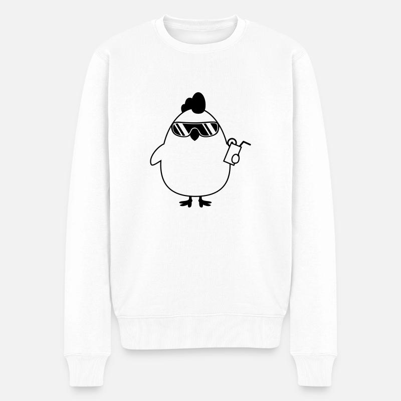 Vacances parti cool relax poussins coq - Pull Premium bio Homme - blanc