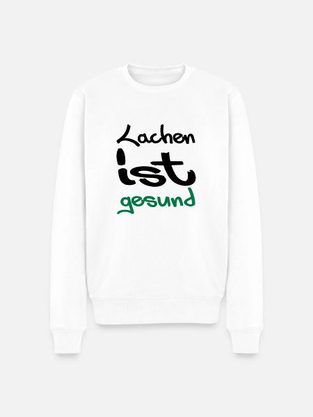 lachen ist gesund - Männer Premium Bio Pullover - Weiß