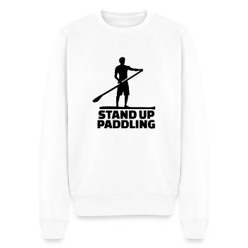 Stand up paddling - Männer Premium Bio Pullover - Weiß - Vorne - Thijin (182cm)