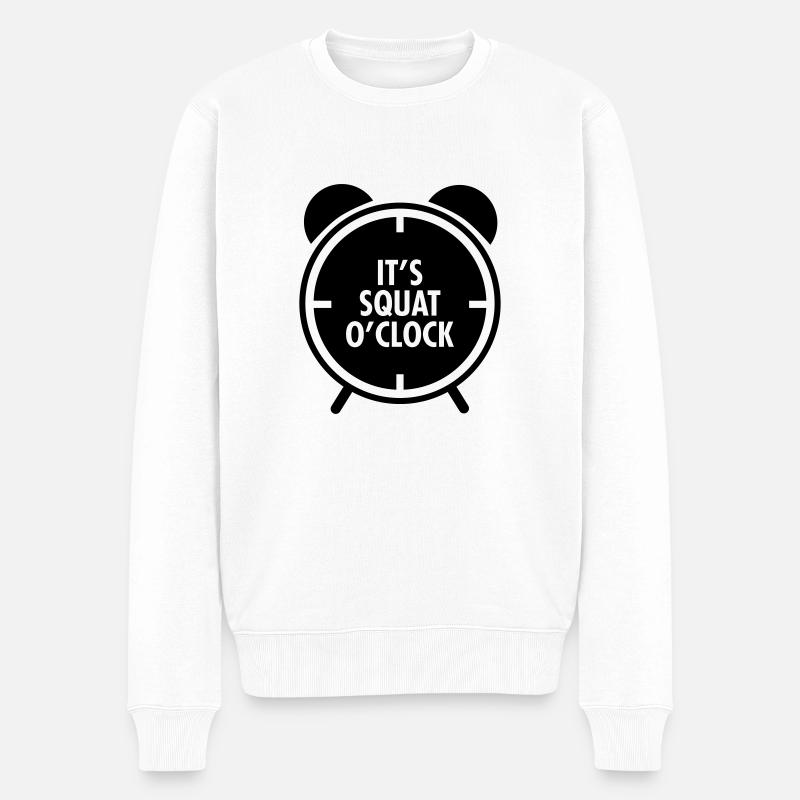 It's Squat O'Clock - Pull Premium bio Homme - blanc