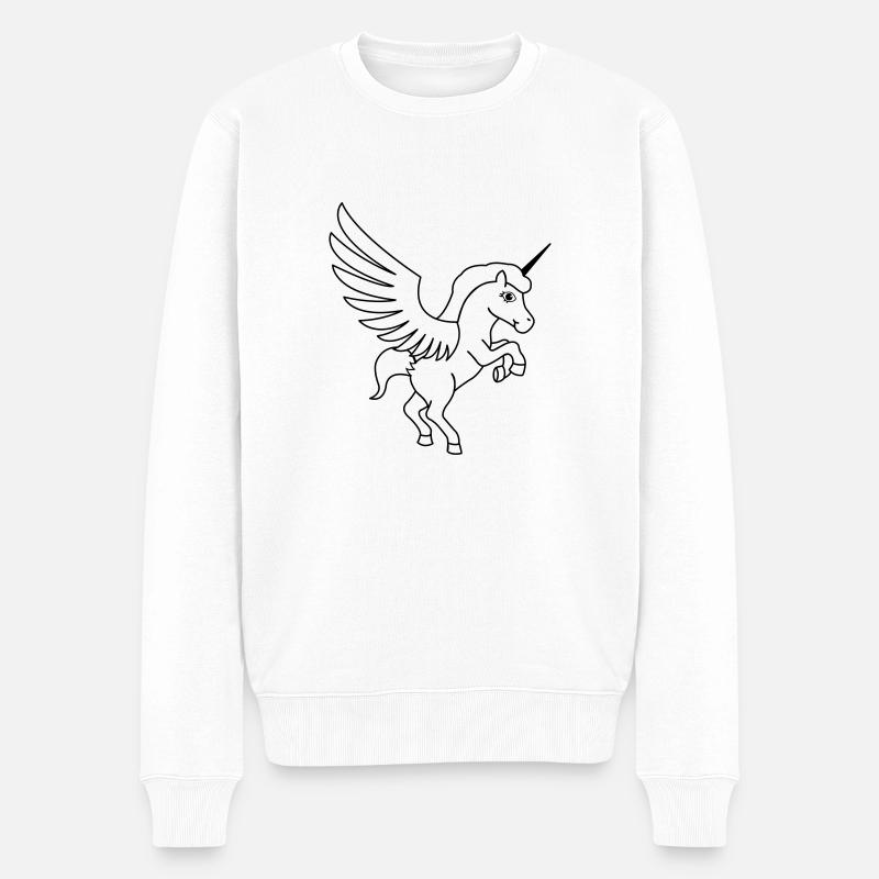 einhorn_maerchen_01 - Männer Premium Bio Pullover - Weiß