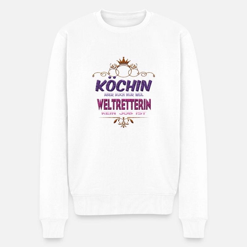 Köchin Weltretterin - Männer Premium Bio Pullover - Weiß
