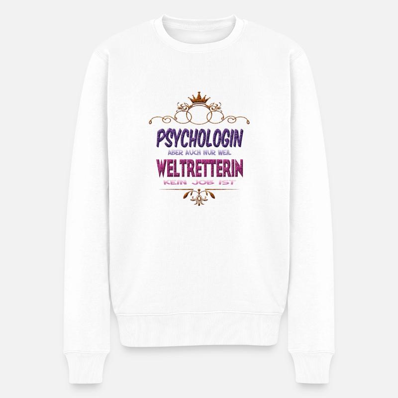 Psychologin Weltretterin - Männer Premium Bio Pullover - Weiß
