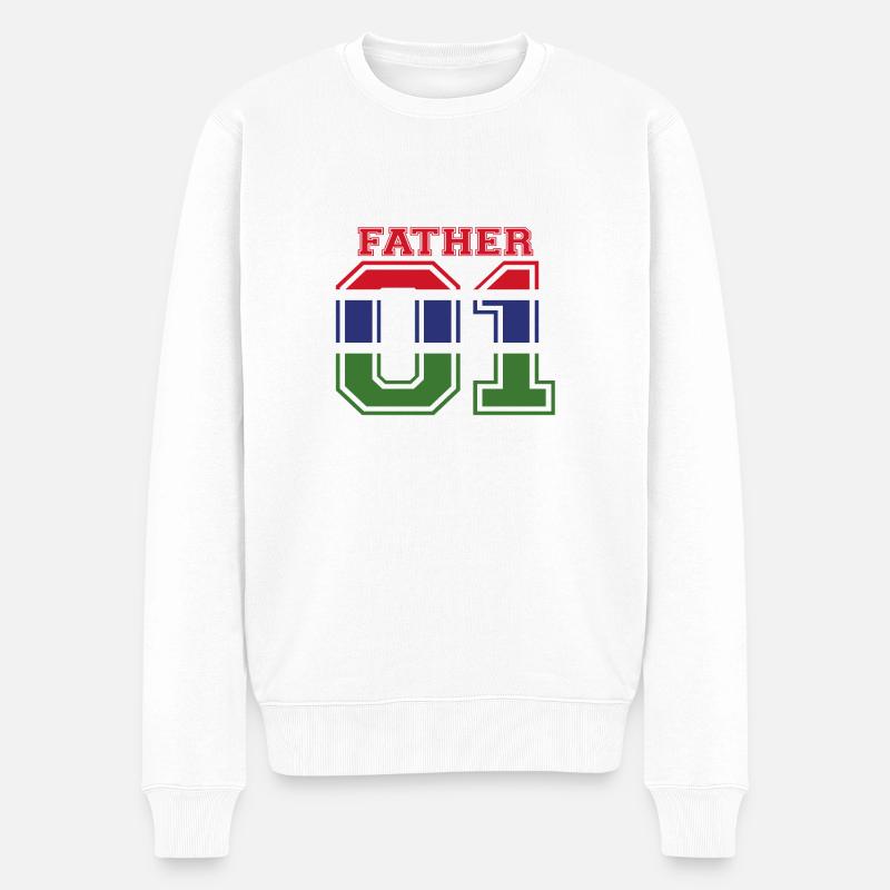 Father vater papa 01 queen Gambia - Männer Premium Bio Pullover - Weiß
