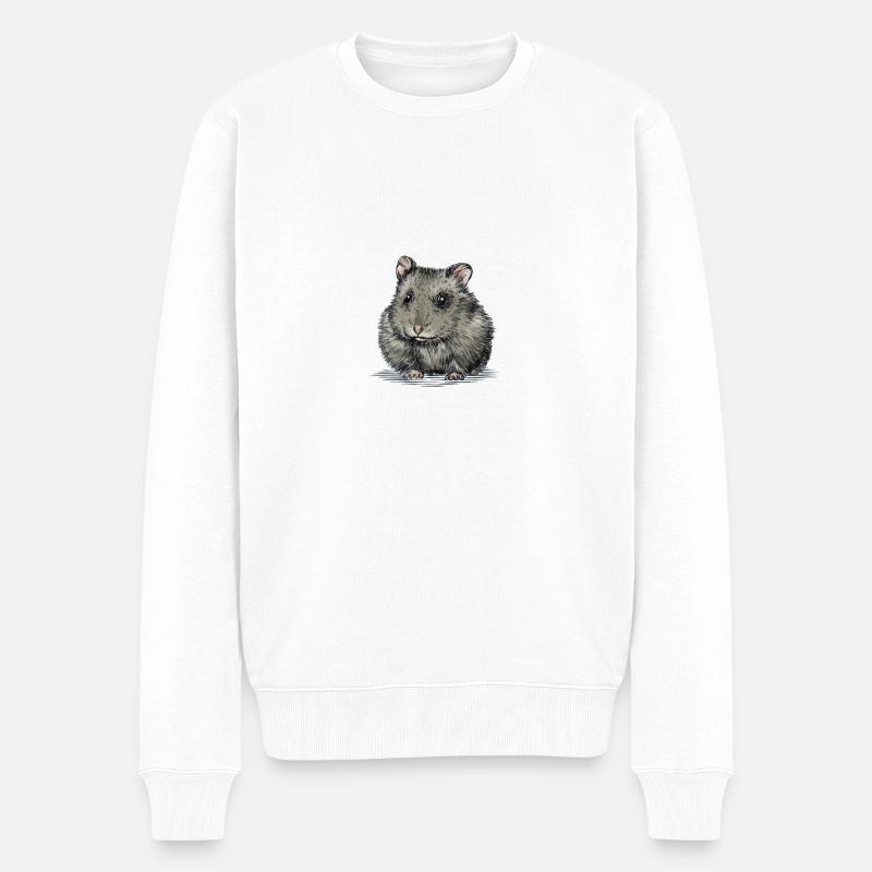 Hamster - Männer Premium Bio Pullover - Weiß