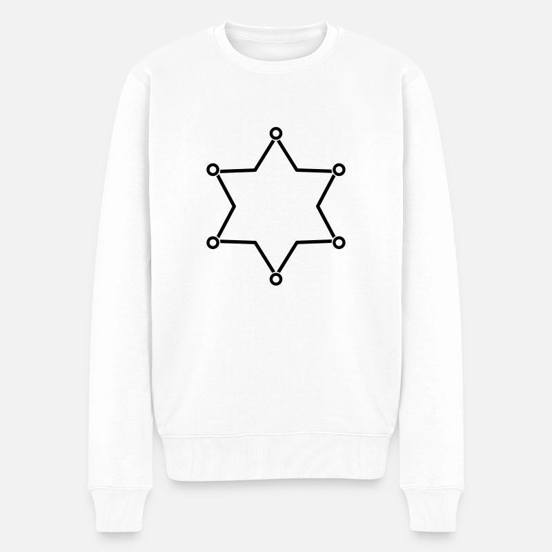 Cadre étoile shérif - Pull Premium bio Homme - blanc