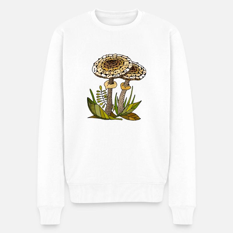 Pilze - Männer Premium Bio Pullover - Weiß