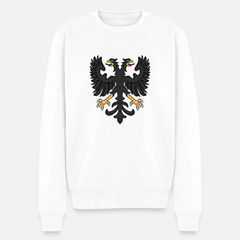 Doppeladler - Männer Premium Bio Pullover - Weiß