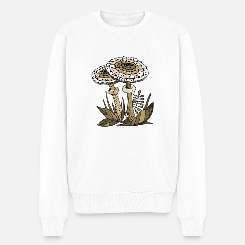 Pilze - Männer Premium Bio Pullover - Weiß