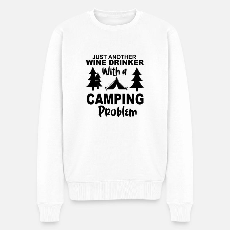 Camping - Männer Premium Bio Pullover - Weiß