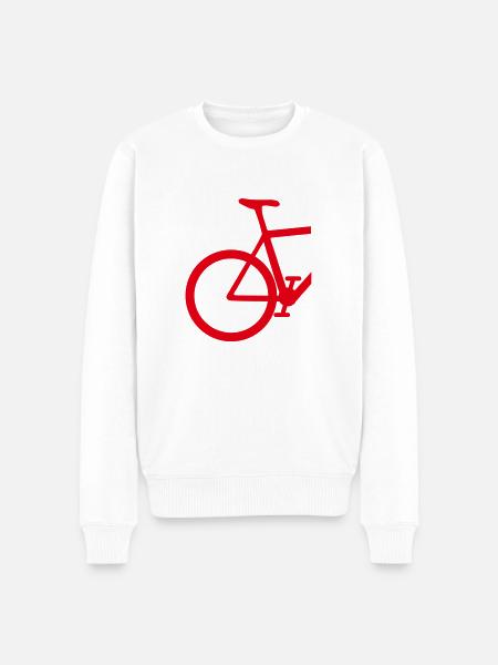 Rennrad rear - Männer Premium Bio Pullover - Weiß