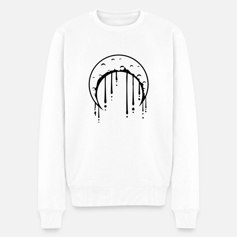 Graffiti Tropfen Mond - Männer Premium Bio Pullover - Weiß