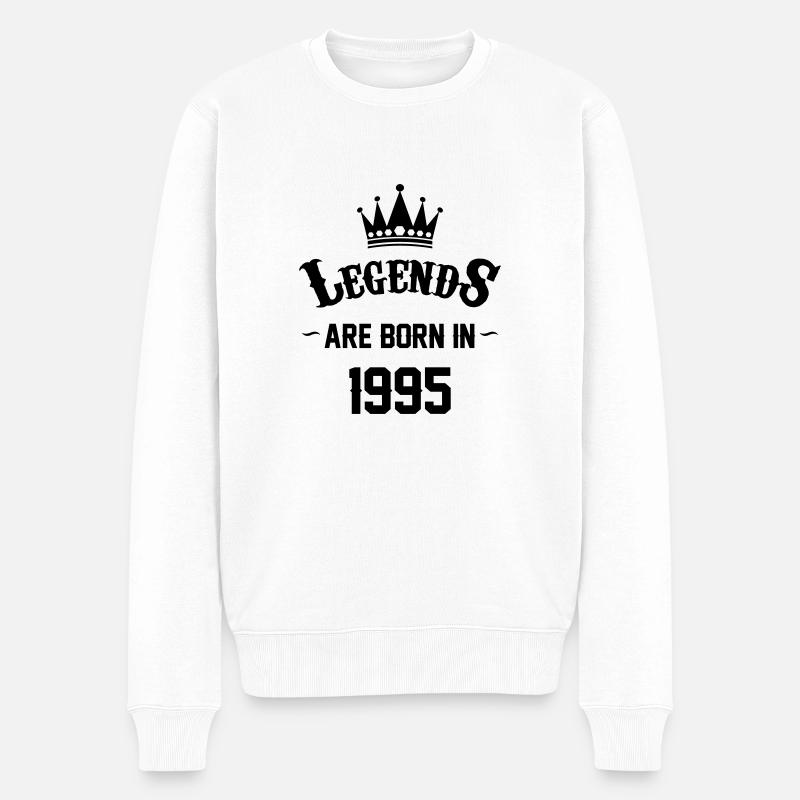 Legends are Born in 1995 - Männer Premium Bio Pullover - Weiß