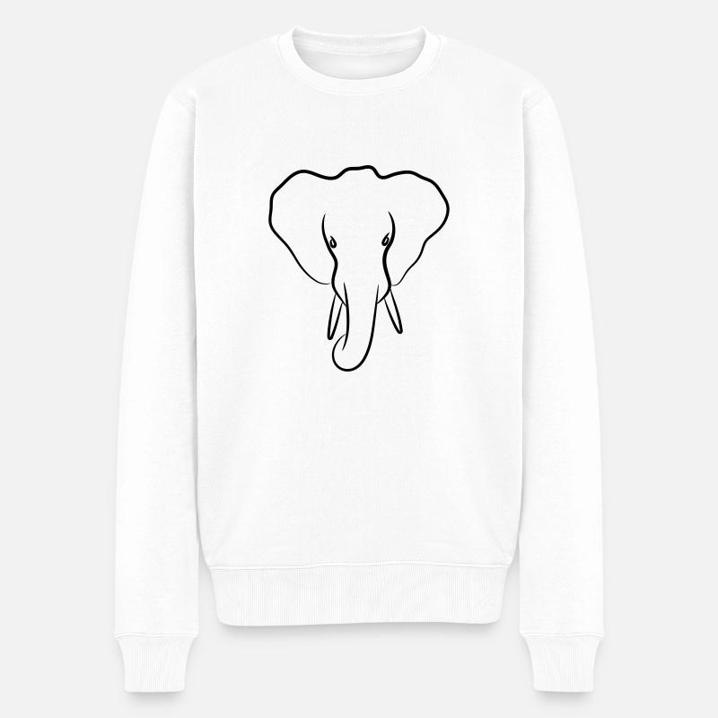 Elefant - Männer Premium Bio Pullover - Weiß
