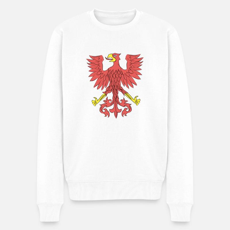 Wappen Polnischer Adler - Männer Premium Bio Pullover - Weiß