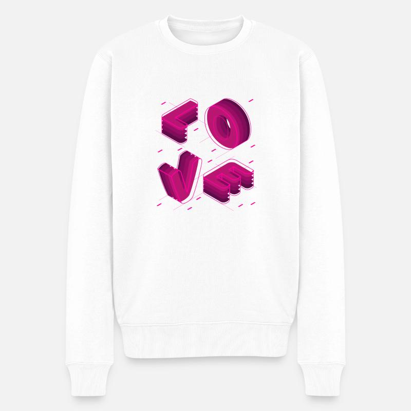 LOVE ROSE - Pull Premium bio Homme - blanc