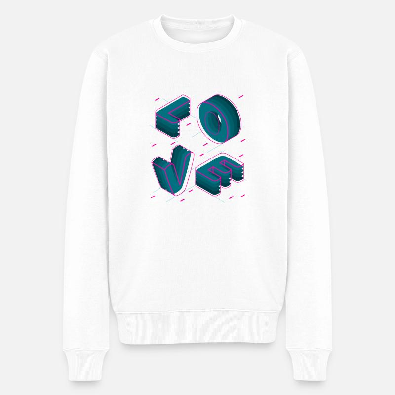 LOVE Diagramm - Männer Premium Bio Pullover - Weiß