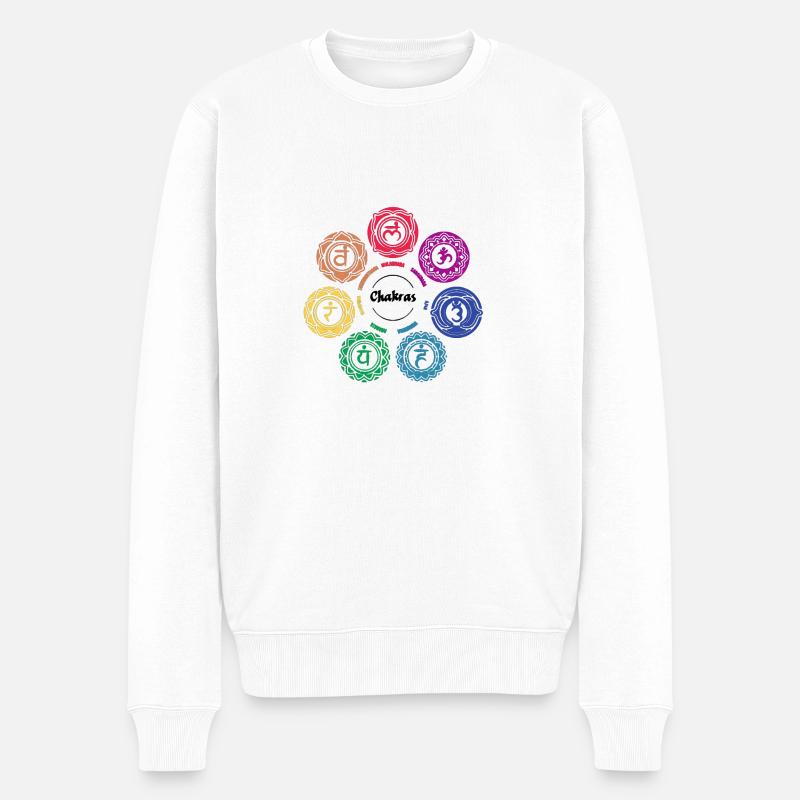 Chakras - Pull Premium bio Homme - blanc