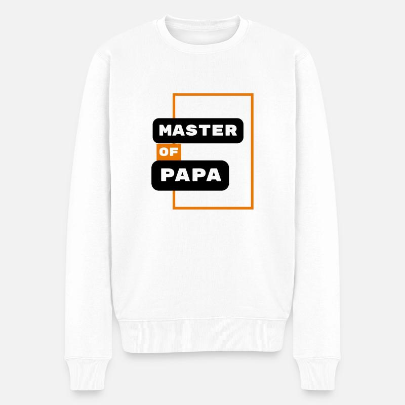 master of papa - Männer Premium Bio Pullover - Weiß