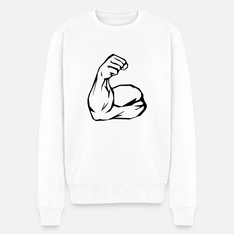 bizeps - Männer Premium Bio Pullover - Weiß