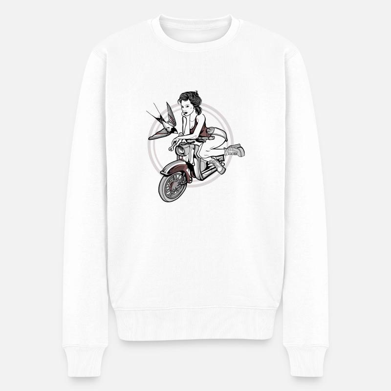 Schwalbe Lady // Illustration - Männer Premium Bio Pullover - Weiß