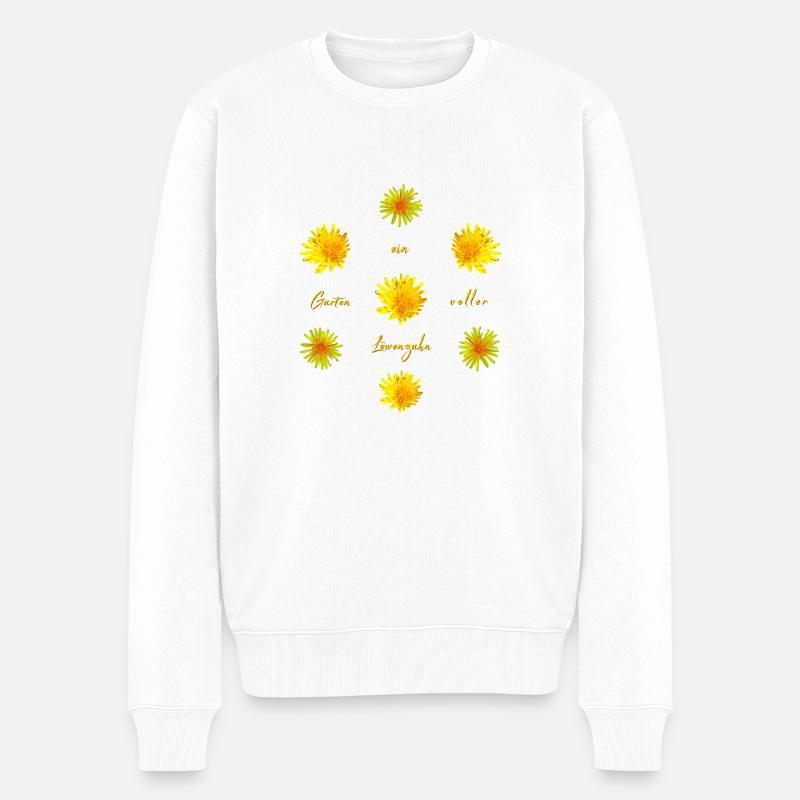 Löwenzahn Garten - Männer Premium Bio Pullover - Weiß