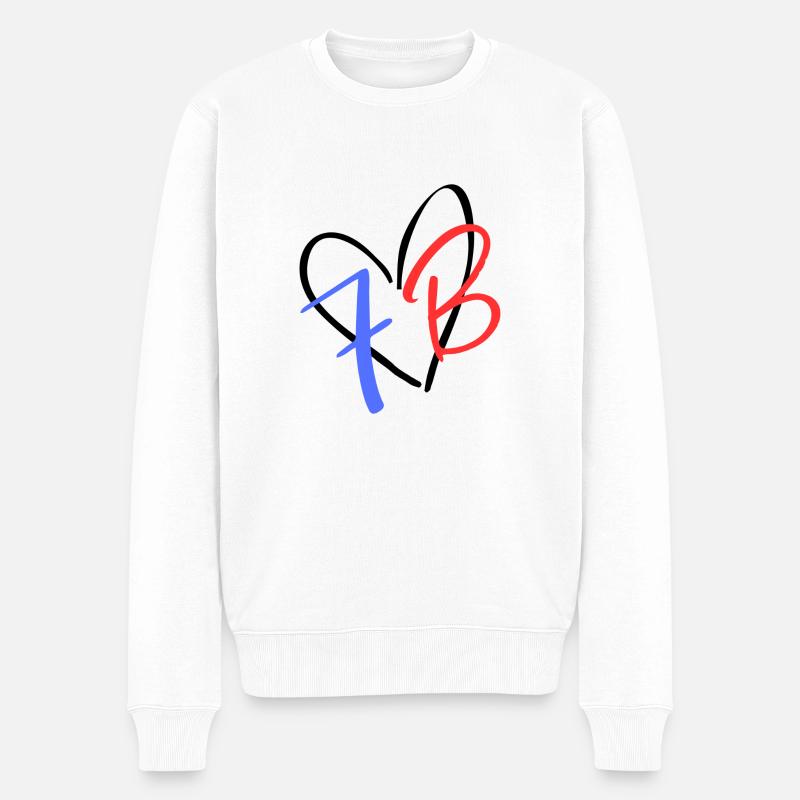 7B - Männer Premium Bio Pullover - Weiß