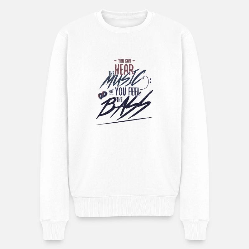 Musiker einzigartige Bassgitarren-Phrase - Männer Premium Bio Pullover - Weiß