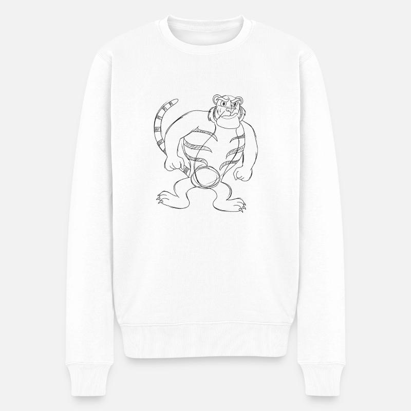 Tiger - Männer Premium Bio Pullover - Weiß