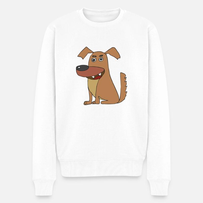 hund lustig - Männer Premium Bio Pullover - Weiß
