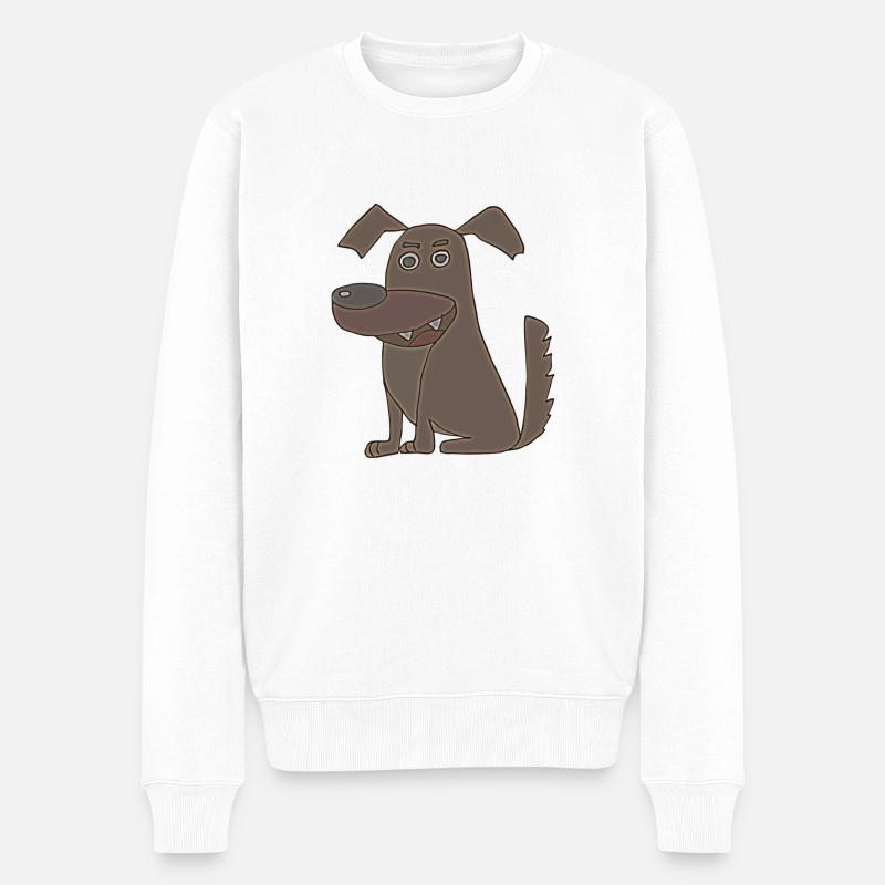 hund braun - Männer Premium Bio Pullover - Weiß