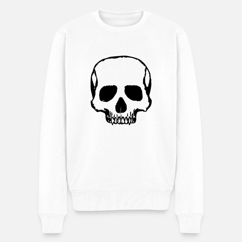 totenkopf - Männer Premium Bio Pullover - Weiß