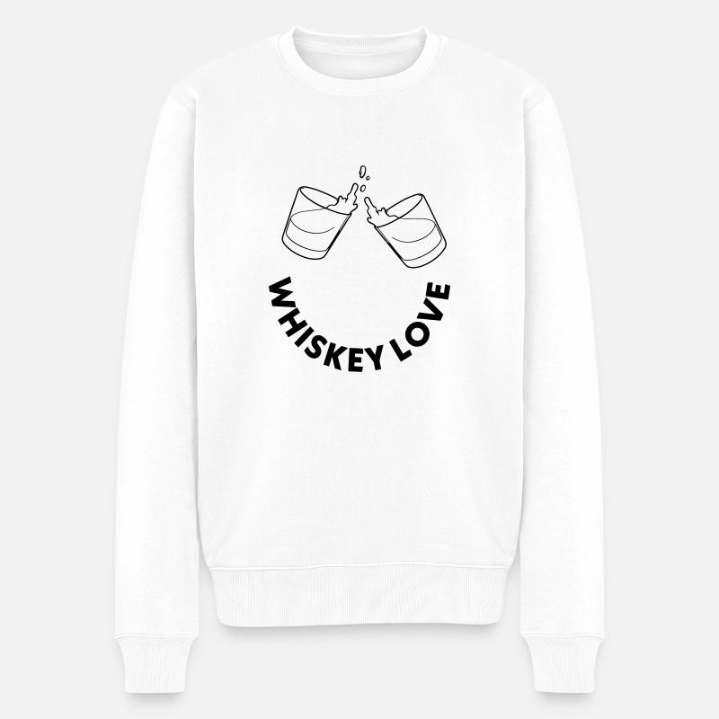 Whiskey - Männer Premium Bio Pullover - Weiß