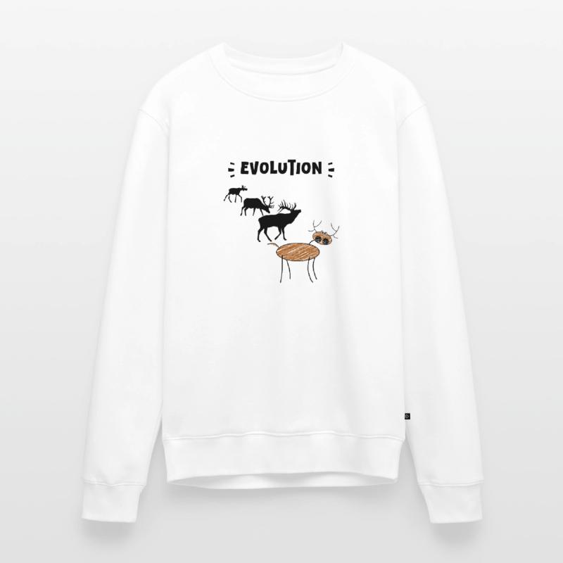 Die Evolution der Hirsche – Lustige Stadien der Evolution. Männer Premium Bio Pullover