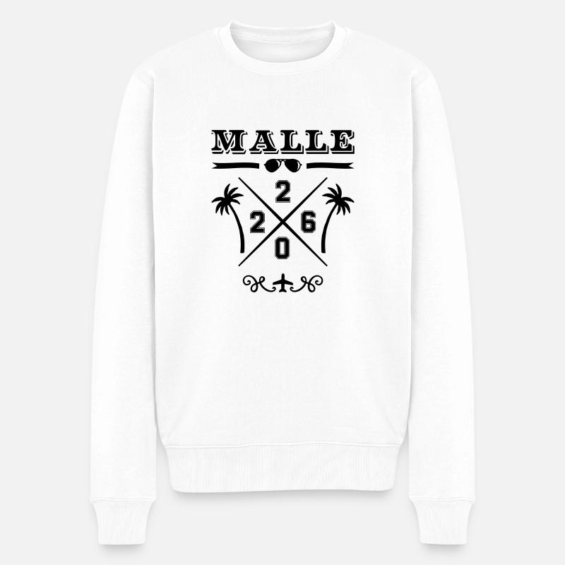 malle 2026 - Männer Premium Bio Pullover - Weiß