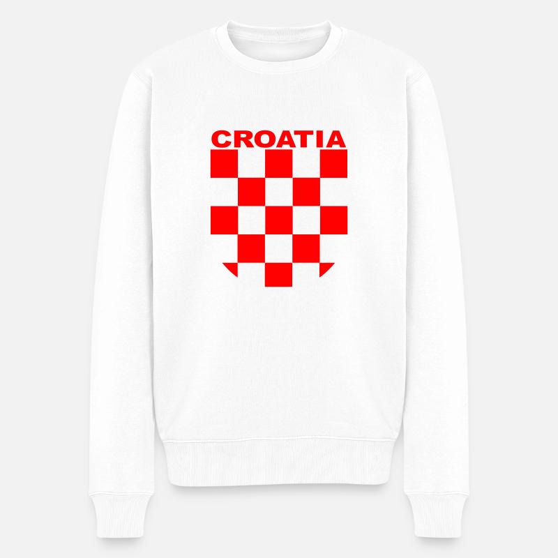 Croatia Logo - Männer Premium Bio Pullover - Weiß