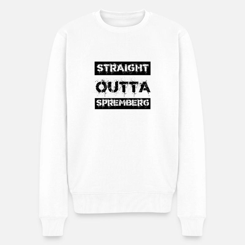 Straight Outta Spremberg Geschenk Sonderangebot - Männer Premium Bio Pullover - Weiß