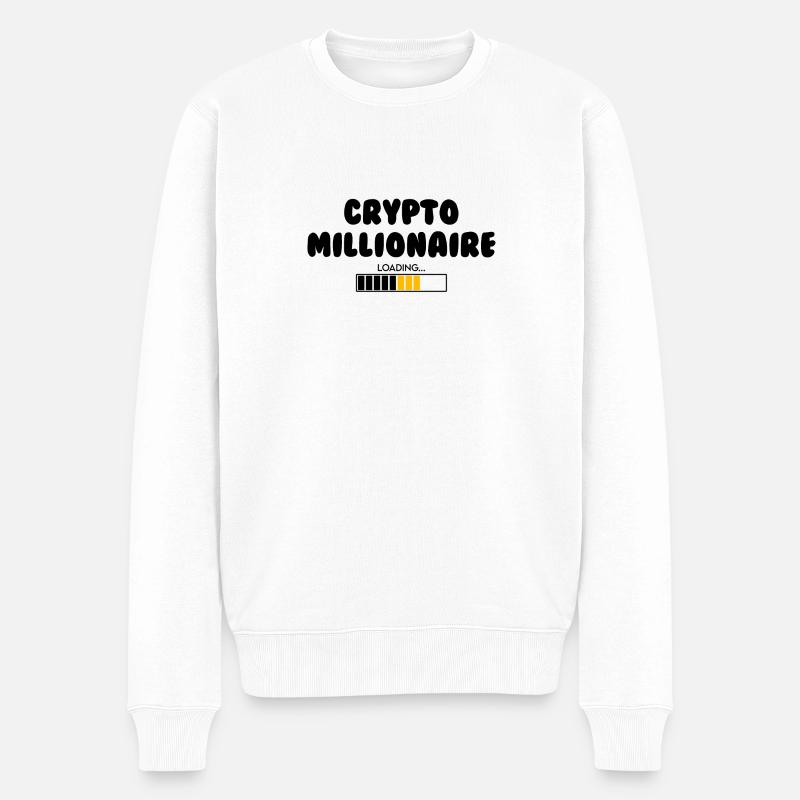 crypto millionaire loading - Männer Premium Bio Pullover - Weiß