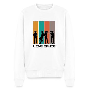 Figuren Linedance1 - Männer Premium Bio Pullover - Weiß - Vorne - Thijin (182cm)