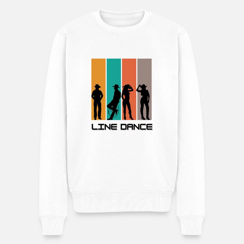 Figuren Linedance1 - Männer Premium Bio Pullover - Weiß