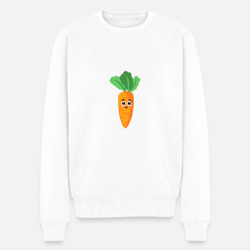 Karotte - Männer Premium Bio Pullover - Weiß