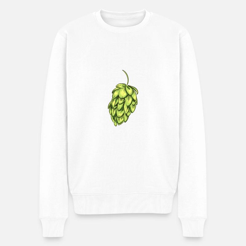 Hopfen - Männer Premium Bio Pullover - Weiß