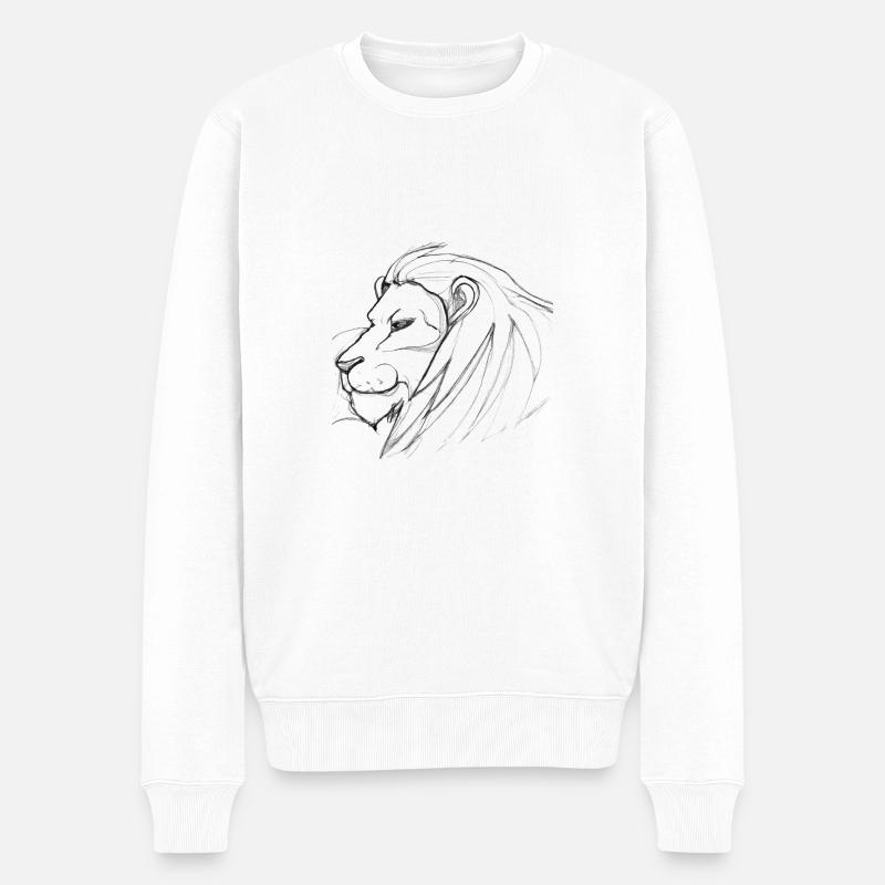 Dessin du lion - Pull Premium bio Homme - blanc