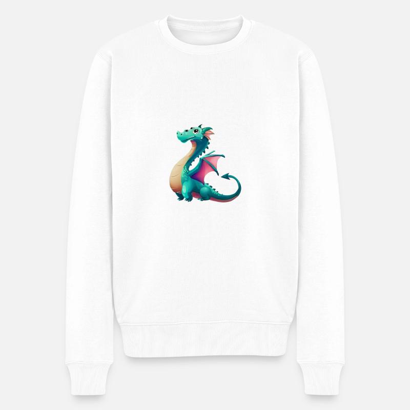 Drache - Männer Premium Bio Pullover - Weiß