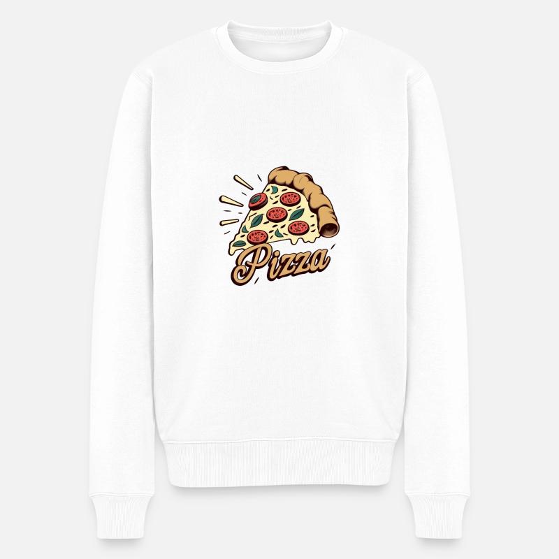 pizza - Pull Premium bio Homme - blanc