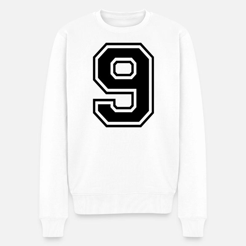 9 - Männer Premium Bio Pullover - Weiß