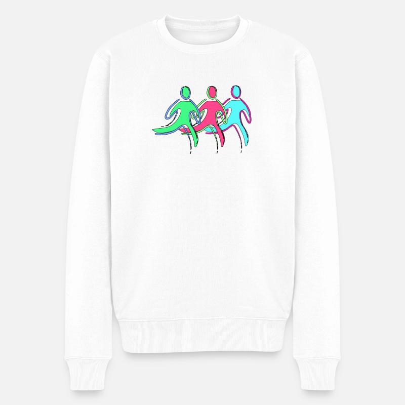 Entraînement à la course, athlètes - Pull Premium bio Homme - blanc