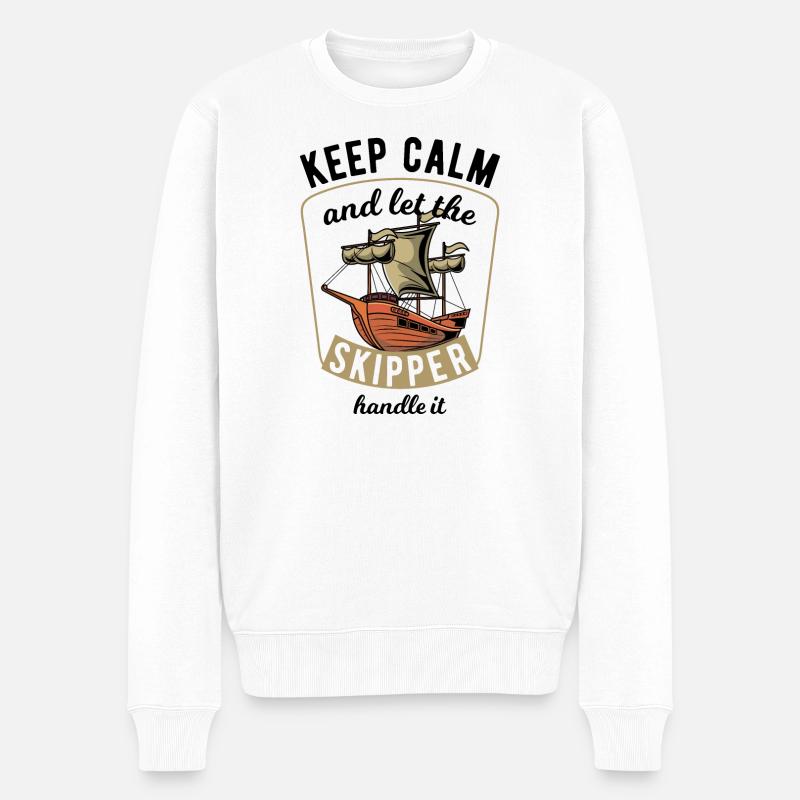 Keep Calm Sailing - Pull Premium bio Homme - blanc