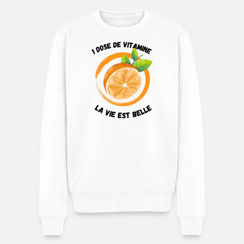 une dose de vitamine pour l' hiver - Pull Premium bio Homme - blanc