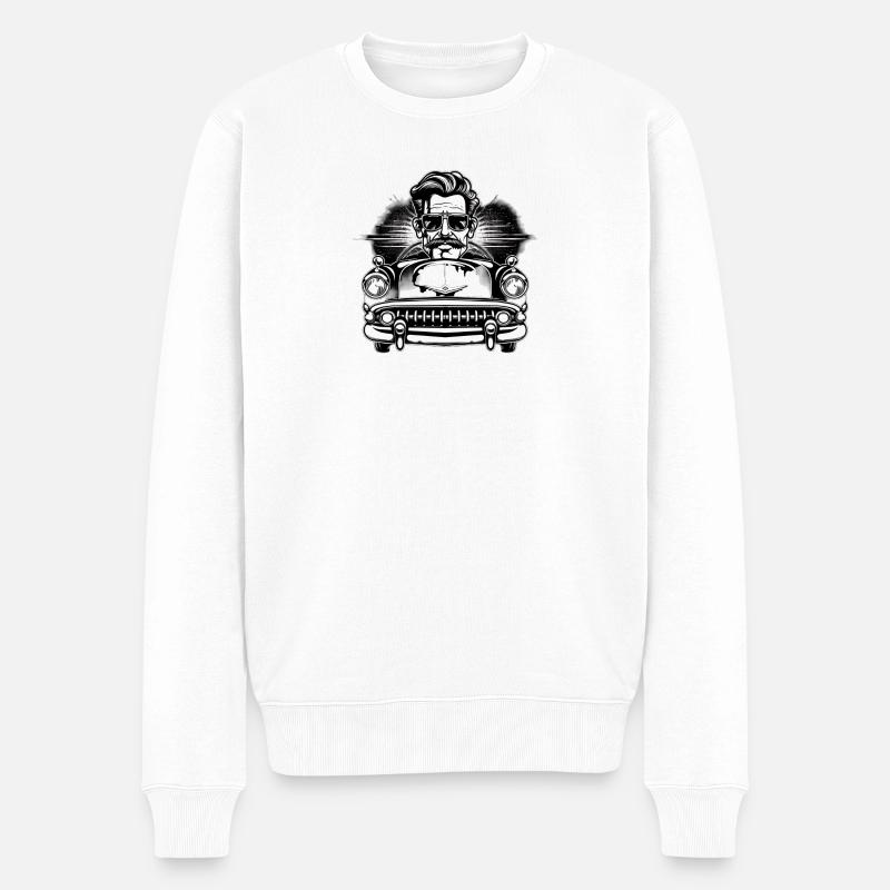 Rockabilly Oldtimer - Pull Premium bio Homme - blanc